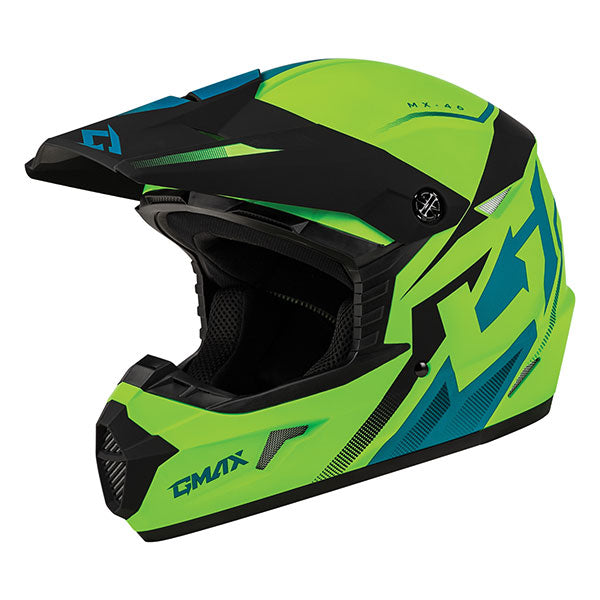 GMAX MX46Y COMPOUND MX YOUTH HELMET Matte Green Youth Medium - Driven Powersports
