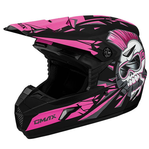 GMAX MX46Y UNSTABLE MX YOUTH HELMET Black/Pink Youth Small - Driven Powersports