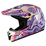 GMax MX46 Tag MX Helmet Gloss White/Purple/Pink Youth Large - Driven Powersports
