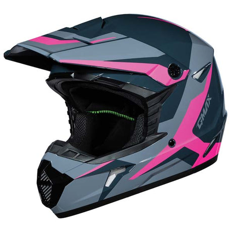 GMax MX46Y CYCLUS MX YOUTH HELMET Grey/Pink Youth Small - Driven Powersports