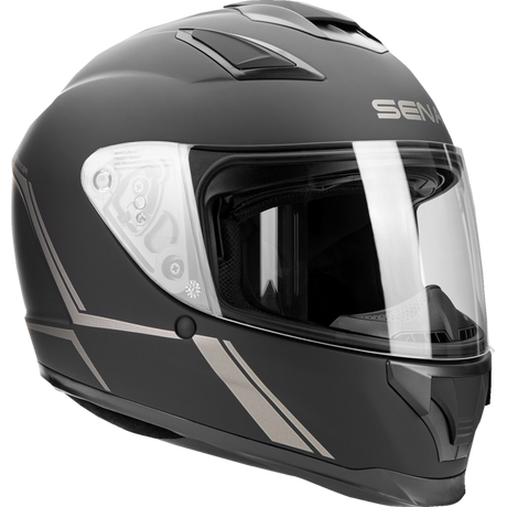SENA STRYKER SMART HELMET FULL-FACE DOT Matte Black Front - Driven Powersports