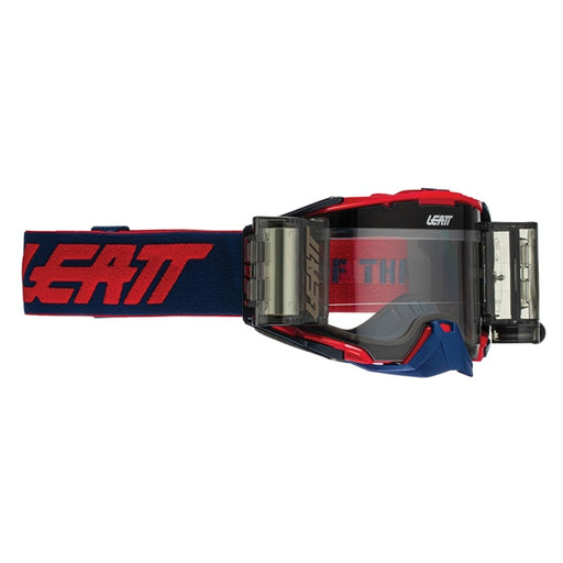 LEATT GOGG VELOCITY 6.5 ROLL-OFF Red/Blue Clear - Driven Powersports