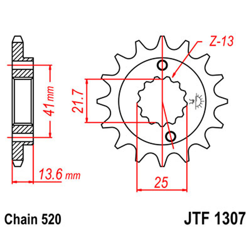 JT SPROCKETS SPROCKET FRONT 520 14T Red - Driven Powersports