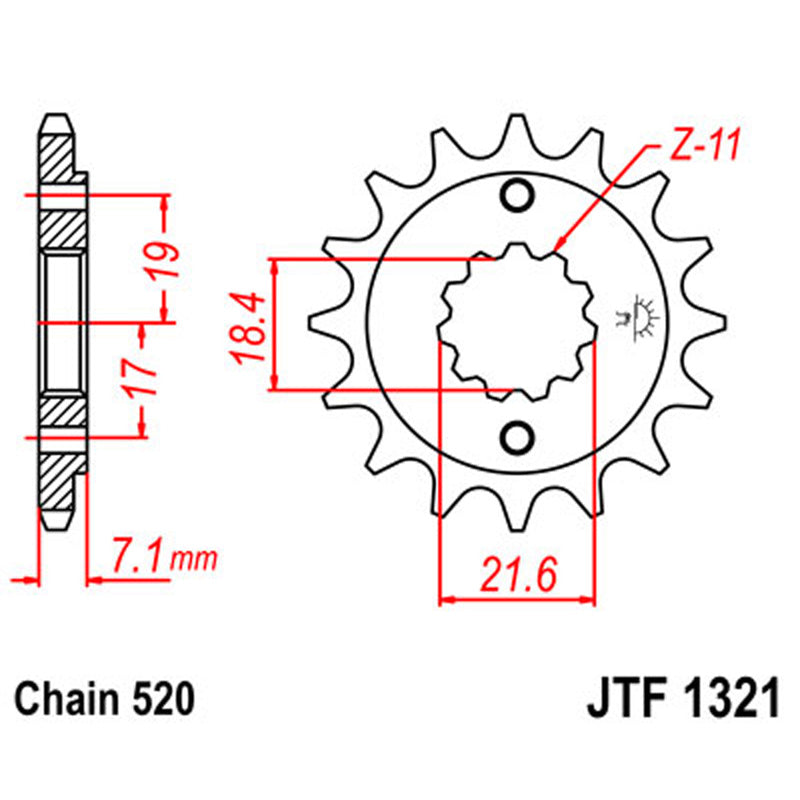 JT SPROCKETS SPROCKET FRONT 520 12T Red - Driven Powersports