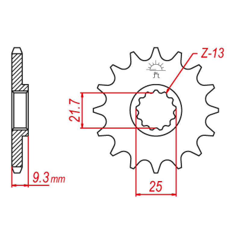 JT SPROCKETS SPROCKET FRONT 520 14T Red - Driven Powersports