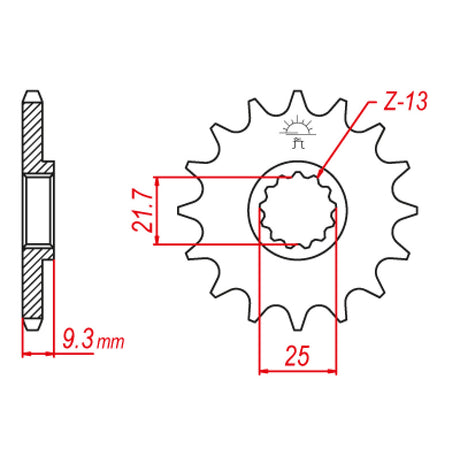 JT SPROCKETS SPROCKET FRONT 520 14T Red - Driven Powersports