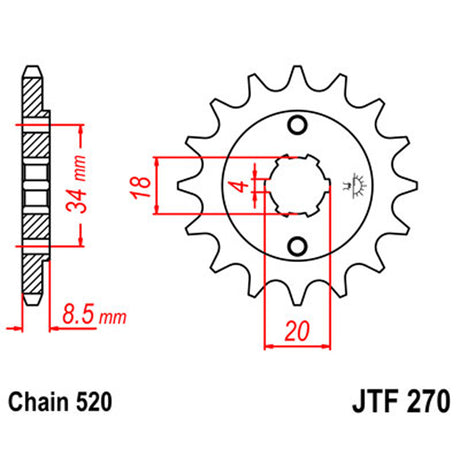 JT SPROCKETS SPROCKET FRONT 520 14T - Driven Powersports