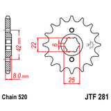 JT SPROCKETS SPROCKET FRONT 520 14T Red - Driven Powersports