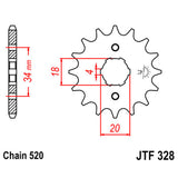 JT SPROCKETS SPROCKET FRONT 520 13T Red - Driven Powersports