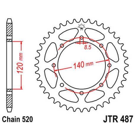 JT SPROCKETS SPROCKET REAR 520 42T - Driven Powersports