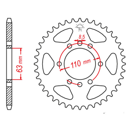 JT SPROCKETS SPROCKET REAR 520 45T - Driven Powersports