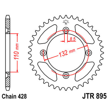 JT SPROCKETS SPROCKET REAR 428 49T - Driven Powersports