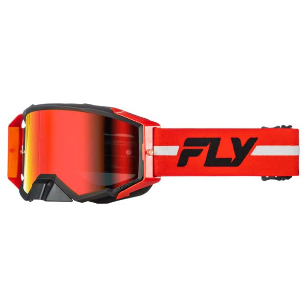 Fly Racing Zone Pro Goggles Red Mirror/Smoke Red/Black/Grey - Driven Powersports