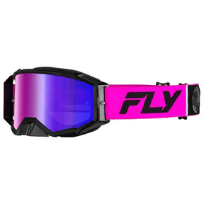 Fly Racing Zone Pro Goggles Iridescent Red Mirror/Smoke Pink/Black - Driven Powersports