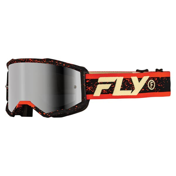 Fly Racing Youth Zone Goggles Silver Mirror/Smoke Black/Red/Cream - Driven Powersports