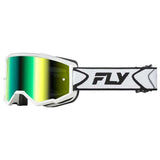 Fly Racing Zone Goggles Iridescent Green Mirror White/Black - Driven Powersports