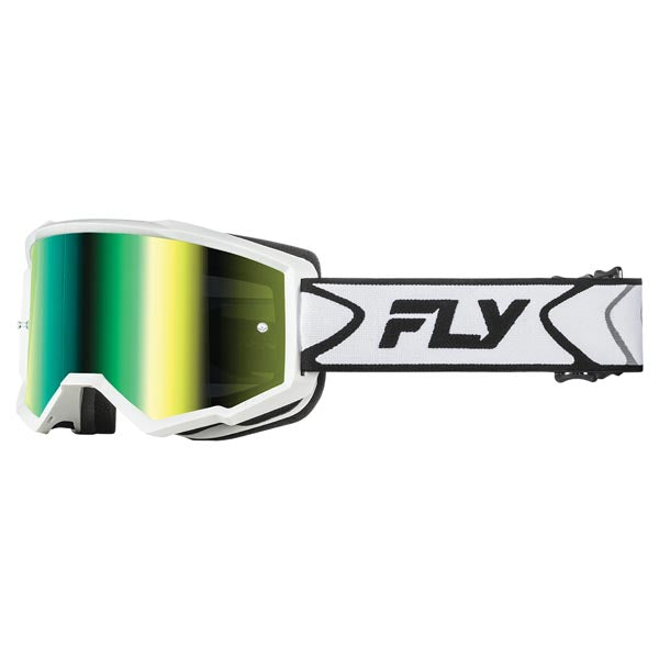 Fly Racing Youth Zone Goggles Iridescent Green Mirror White/Black - Driven Powersports