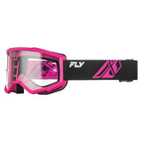 Fly Racing Youth Focus Goggles Clear Black/Pink - Driven Powersports