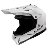 LS2 Gate II Off-road Helmet Solid White MD - Driven Powersports