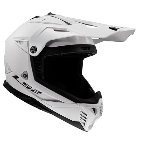 LS2 Gate II Off-road Helmet Solid White MD - Driven Powersports