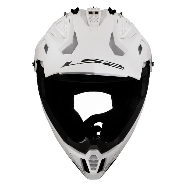 LS2 Gate II Off-road Helmet Solid White MD - Driven Powersports