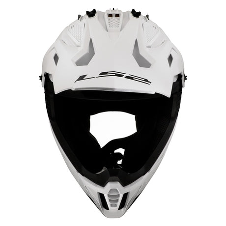 LS2 Gate II Off-road Helmet Solid White MD - Driven Powersports