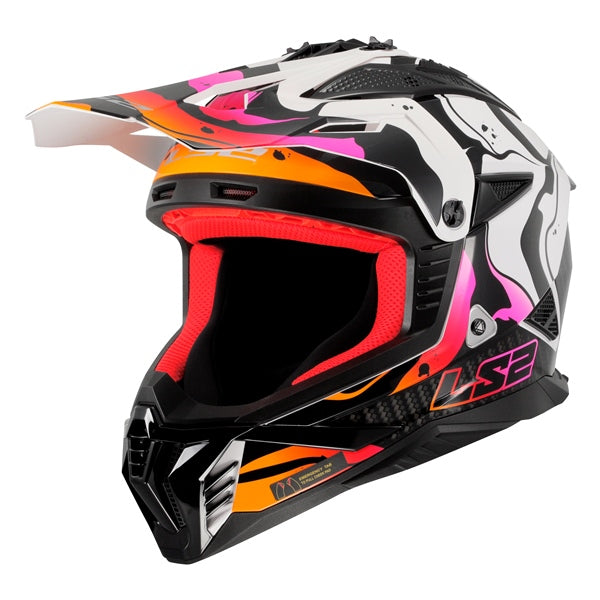LS2 Gate II Off-road Helmet Wash White/Orange/Purple XL - Driven Powersports