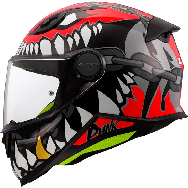 LS2 FF812 Kid Full-Face Helmet - Junior Punk Gray/Red S - Driven Powersports