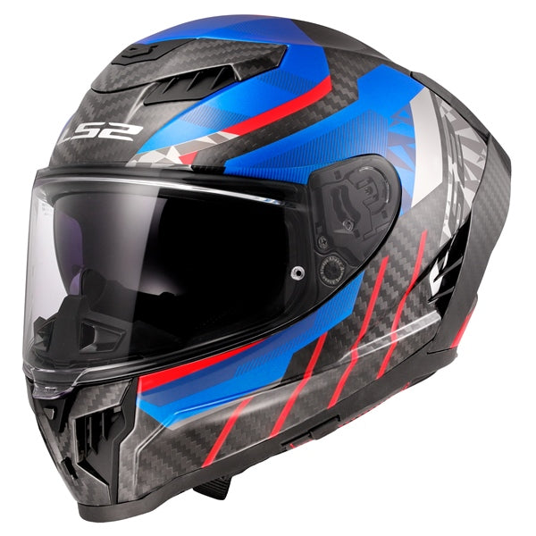 LS2 Dragon Full-Face Helmet Trax Blue/Red S - Driven Powersports