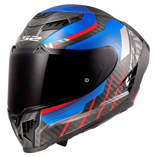 LS2 Dragon Full-Face Helmet Trax Blue/Red S - Driven Powersports