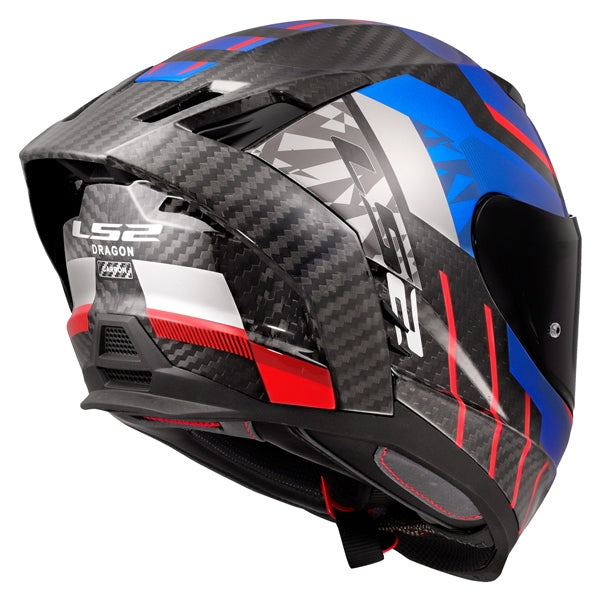 LS2 Dragon Full-Face Helmet Trax Blue/Red S - Driven Powersports