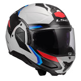 LS2 Advant II Modular Helmet Triple White/Blue/Red S - Driven Powersports