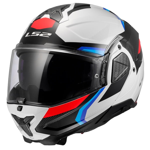 LS2 Advant II Modular Helmet Triple White/Blue/Red S - Driven Powersports