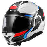 LS2 Advant II Modular Helmet Triple White/Blue/Red S - Driven Powersports