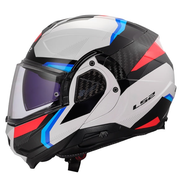 LS2 Advant II Modular Helmet Triple White/Blue/Red S - Driven Powersports