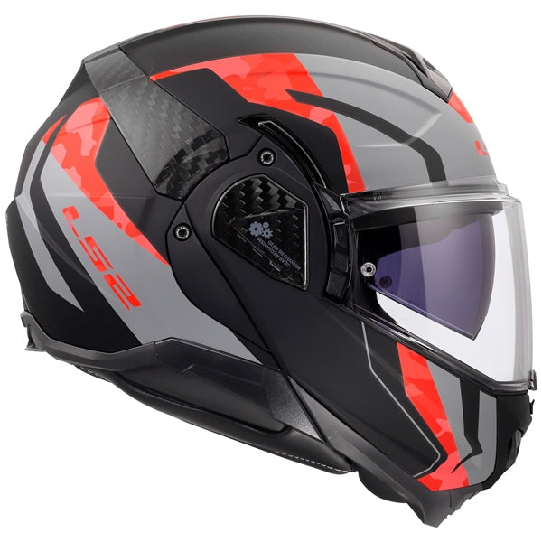 LS2 Advant II Modular Helmet Glide Matte Black/Gray/Red M - Driven Powersports
