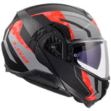 LS2 Advant II Modular Helmet Glide Matte Black/Gray/Red M - Driven Powersports
