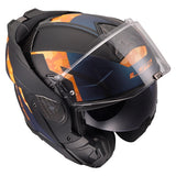 LS2 Advant II Modular Helmet Glide Matte Black Orange M - Driven Powersports