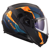 LS2 Advant II Modular Helmet Glide Matte Black Orange M - Driven Powersports
