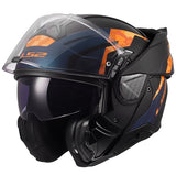 LS2 Advant II Modular Helmet Glide Matte Black Orange M - Driven Powersports