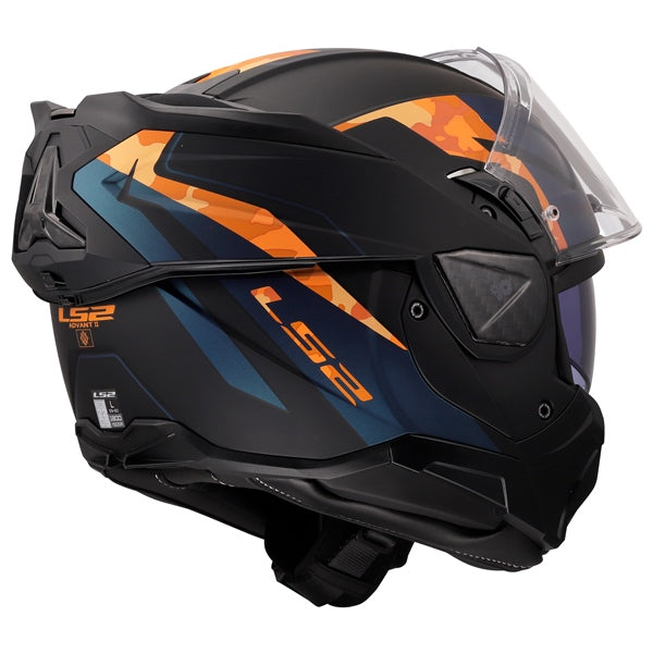 LS2 Advant II Modular Helmet Glide Matte Black Orange M - Driven Powersports