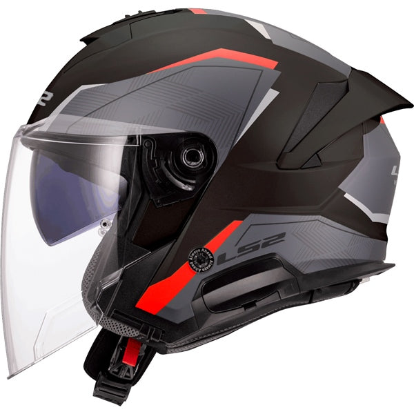 LS2 Verso II Open-Face Helmet Air Black/Red S - Driven Powersports