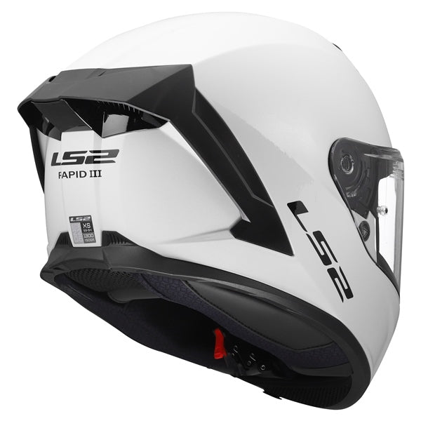 LS2 Rapid III Full-Face Helmet Solid Glossy White S - Driven Powersports