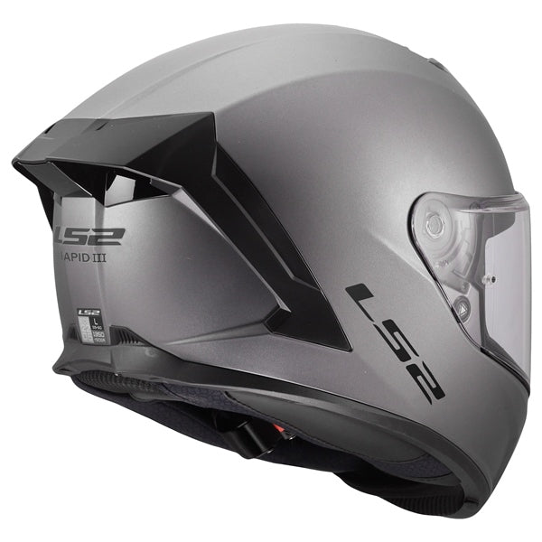 LS2 Rapid III Full-Face Helmet Solid Matte Titanium L - Driven Powersports