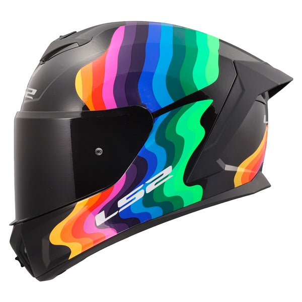 LS2 Rapid III Full-Face Helmet Flow Black/Multi 2XS - Driven Powersports