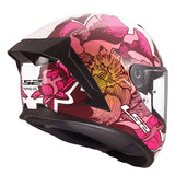 LS2 Rapid III Full-Face Helmet Poppies II White/Pink XS - Driven Powersports