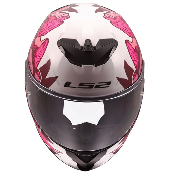 LS2 Rapid III Full-Face Helmet Poppies II White/Pink XS - Driven Powersports