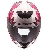 LS2 Rapid III Full-Face Helmet Poppies II White/Pink XS - Driven Powersports
