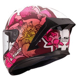 LS2 Rapid III Full-Face Helmet Poppies II White/Pink XS - Driven Powersports
