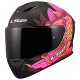 LS2 Rapid III Full-Face Helmet Poppies II Matte Black/Pink M - Driven Powersports
